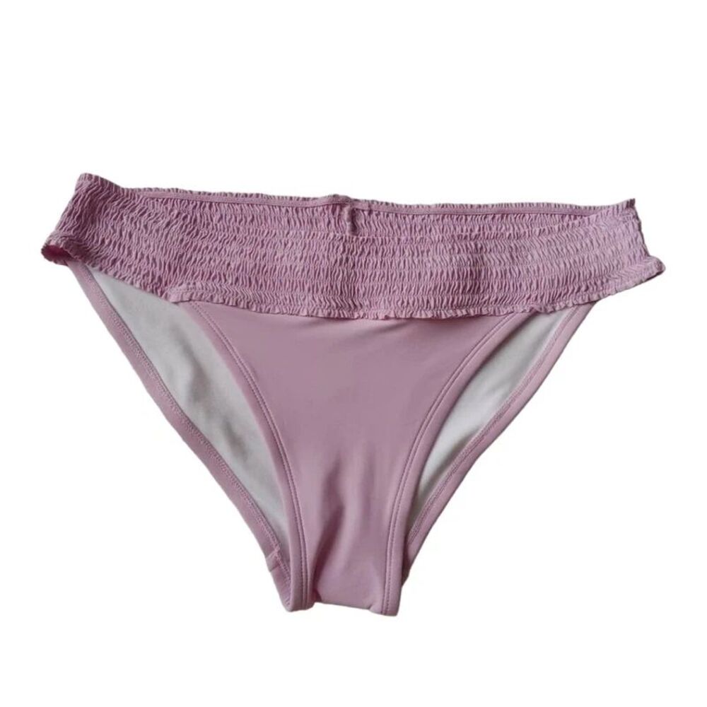 Free Press Lilac Purple Smocked Waist Hipster Mandi Bikini Bottom Women's Large